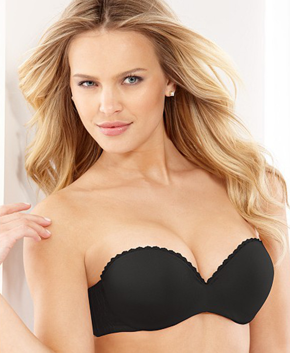 Women's Lily Of France 2111121 Gel Touch Strapless Bra (Black 32A) 